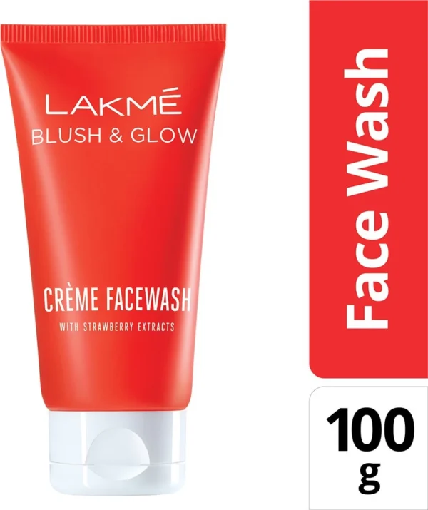 LAKME BLUSH Namp; GLOW STRAWBERRY CREME FACE WASH
